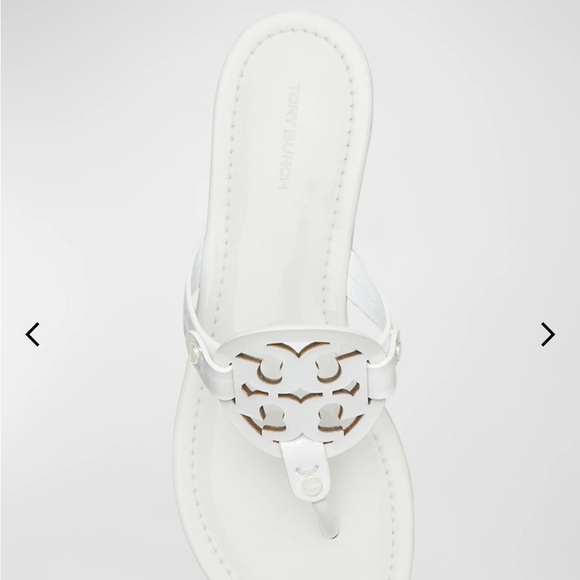 Tory Burch Patent White Sandals - Size 9 - Picture 5 of 8